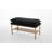 Modern Living Room Bench With Linen Upholstery And Metal Legs, Black, For Bedroom, Entryway, Dining Upholstered Legs Storage Shelf In Versatile Various Rooms-1436287930-1436287929