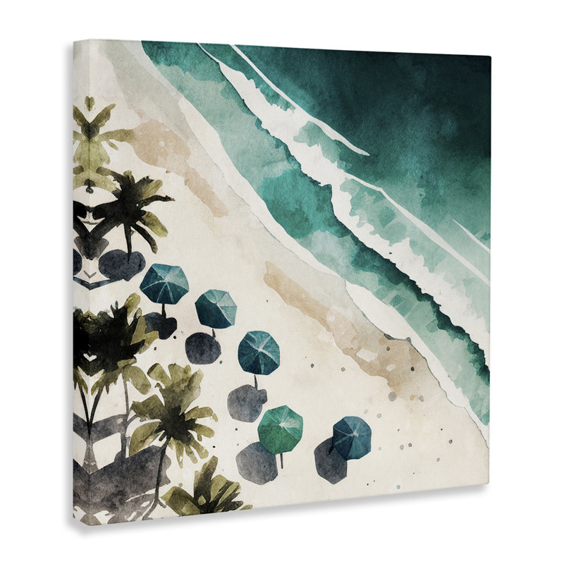  "Umbrella Lined Coast", art mural par Svetlana Aleynikova, H 17 po x l 17 po
