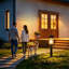 Lampadaire d'extérieur Dusk to Dawn avec adaptateur pour pilier, lanterne noire imperméable avec verre ensemencé