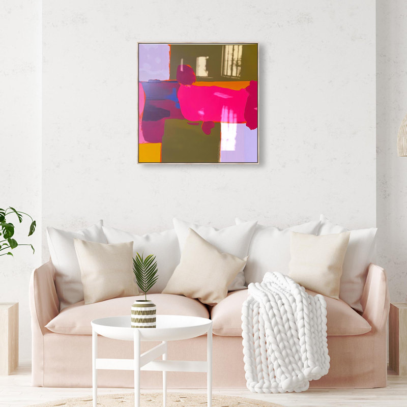 Oliver Gal California Echo I Abstract - Hand-Applied Glass Coat Framed Canvas Art, Black, 30" H x 30" W
