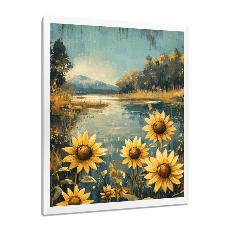Dumitra - Floral Canvas Wall Art, H 32 po x l 16 po, Reproduction encadrée d'une seule photo, Blanc
