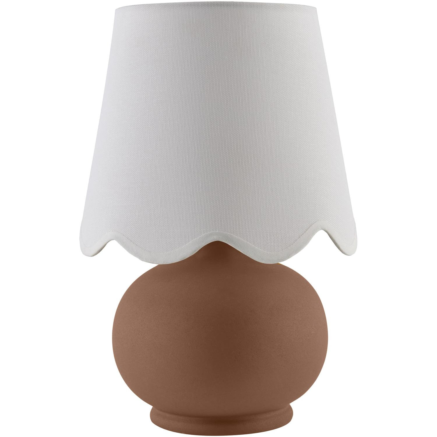 Momsen Scallop Ceramic Table Lamp, Brown, White, 13"H x 8"W x 8"D