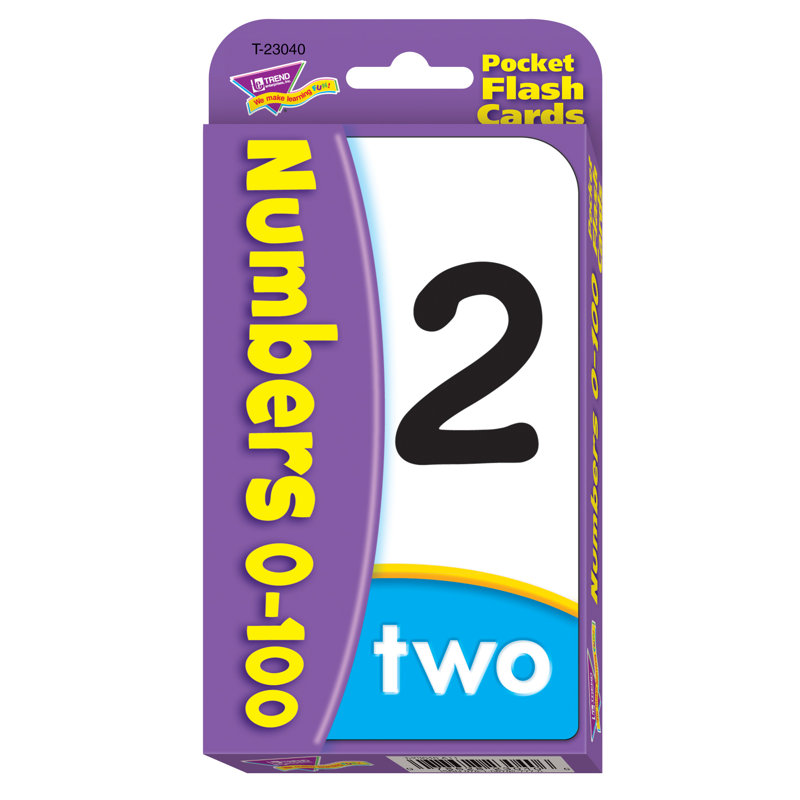 Cartes à mémoire flash 0-100 pocket numbers