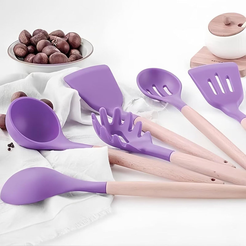 Ensemble d'ustensiles en silicone 12 pièces résistant à la chaleur