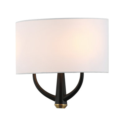 Patchwork 2-Light Wall Sconce - Black/Satin Brass