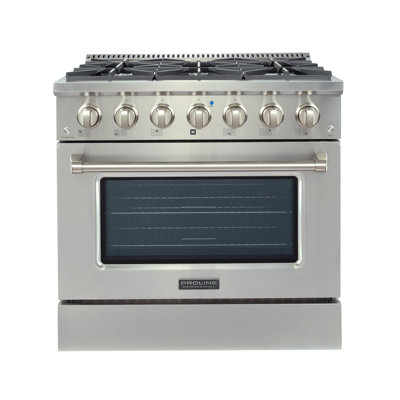 ProLine Range Hoods 36" 4.5 Cubic Feet Natural Gas Gas Range Range
