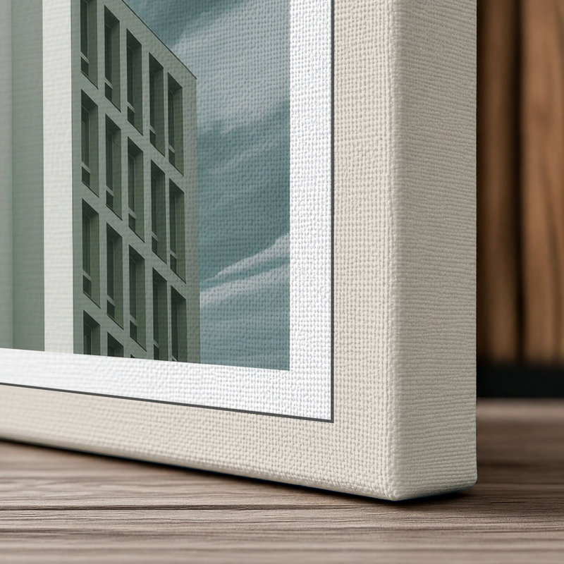 Vertical Architecture Industrial - Wrapped Canvas, 36x24 - 91.4 x 61.0 cm, Cream Border
