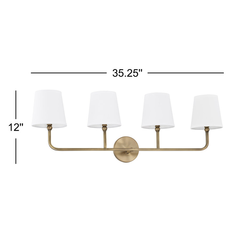 Climsland Dimmable Vanity Light, Aged Brass, 4