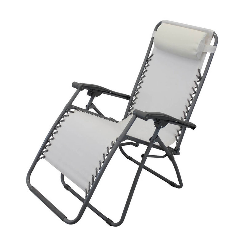 Kynsie Reclining Zero Gravity Chair, Beige, Grey