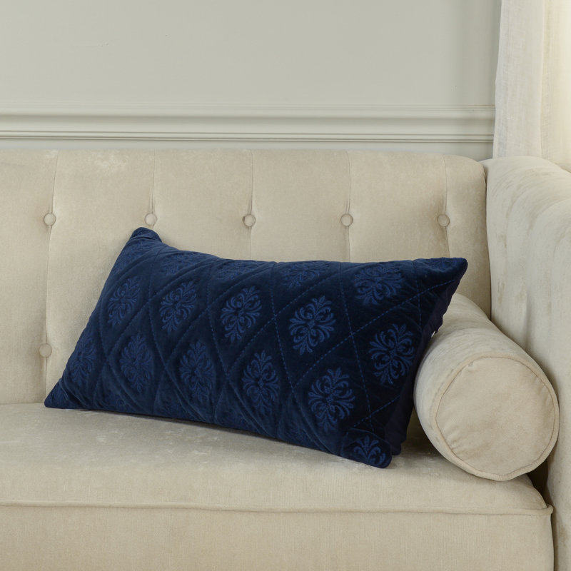 Coussin en coton, Bleu, Polyester