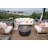 Venice 34" Outdoor Dark Grey Concrete Fire Table 50,000 BTU - Includes Lava Rocks & PVC Cover-656771810-596176950