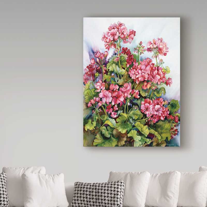 Deetra Joanne Porter Red Geranium - Wrapped Canvas Print, 19" H x 14" W x 2" D