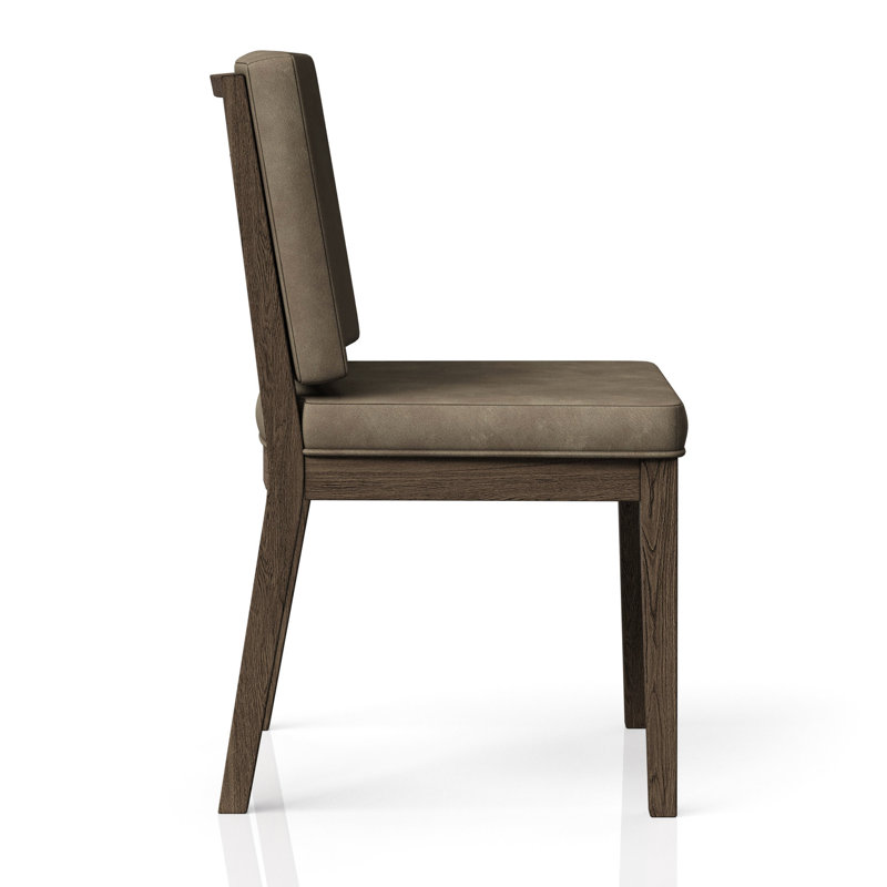 De deux chaises à dossier souple en cuir latte - brun, cuir performance, bois massif +, poids de 16,71 lb, 19,57 po L, P 22,52 po, conception moderne, hauteur 32,69 po,