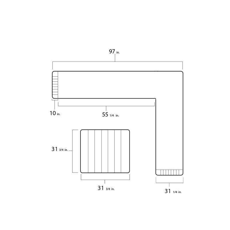 Lakeview Modern Outdoor Aluminum Sectional, Light Gray