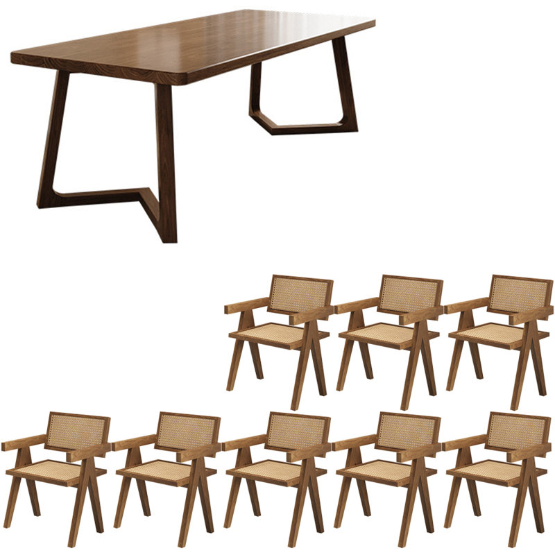 Ensemble de table à manger moderne et simple en bois massif., H 29,5 po x L 94,4 po x l 39,3 po