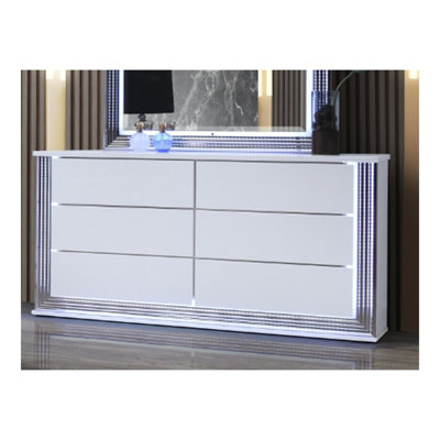 MOON SMOOTH WHITE DRESSER WITH LED