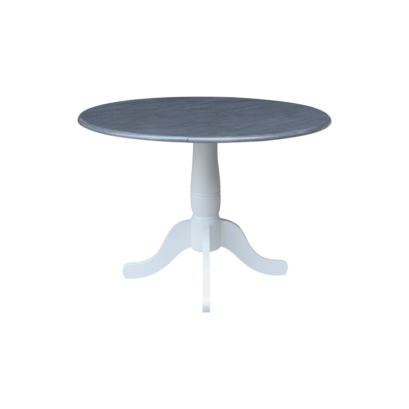 Table de salle à manger Hesston, Gris chiné / Blanc