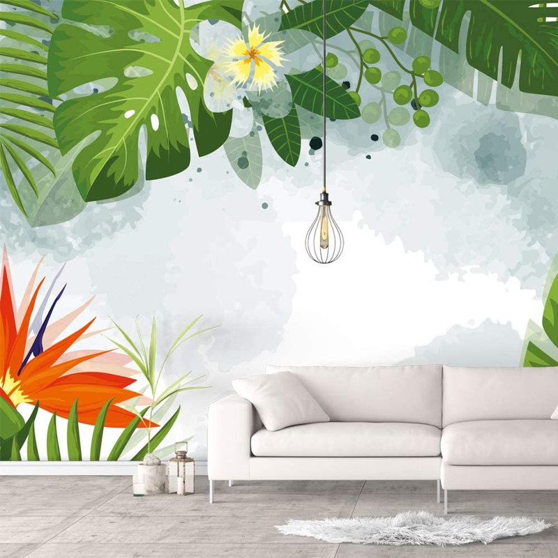 Murale feuilles Monstera, L 66 po x l 96 po