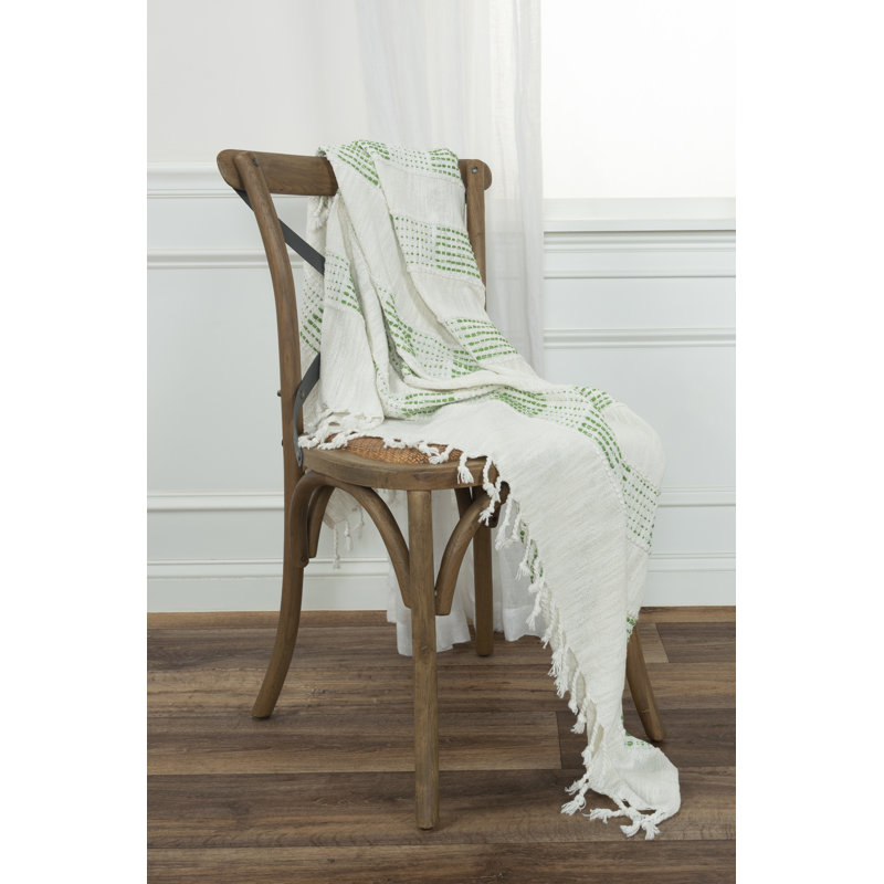 Jeté Alora, Vert/blanc