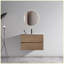 Ensemble de meuble-lavabo mural 30 po en céramique brun avec rangement à fermeture en douceur-133705793-133705792