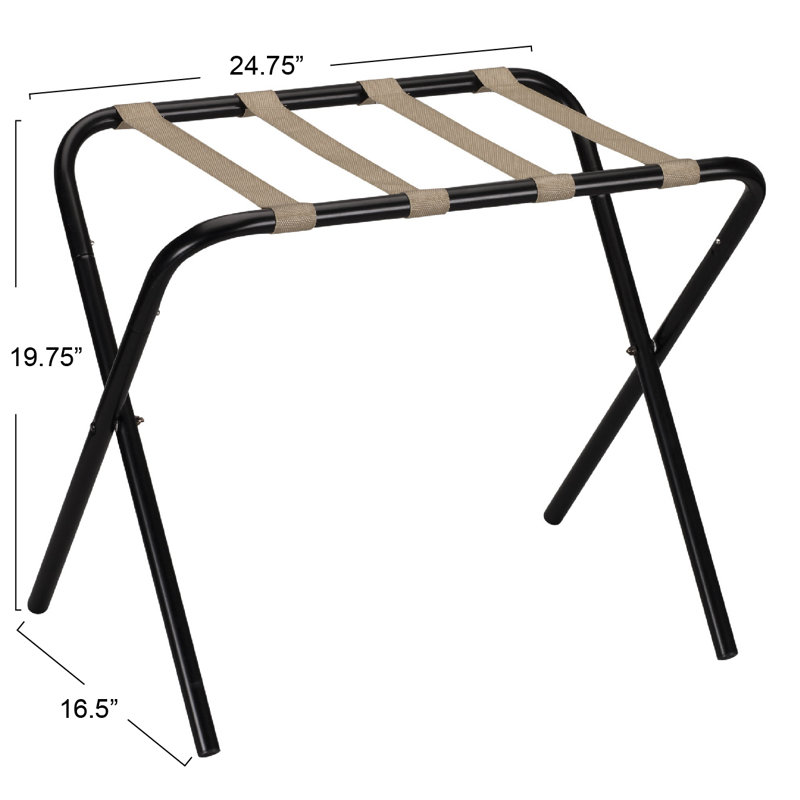 Organisateur de voyage et de chambre pliable avec cadre et sangles et kaki, Noir