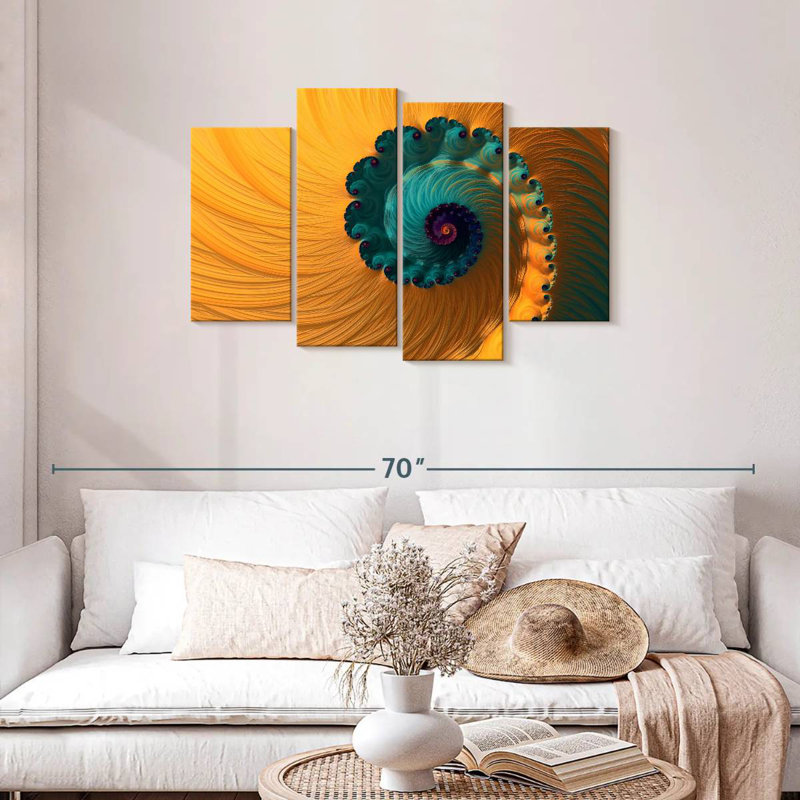 Avery floral abstrait en spirale, H 27 po x l 43 po