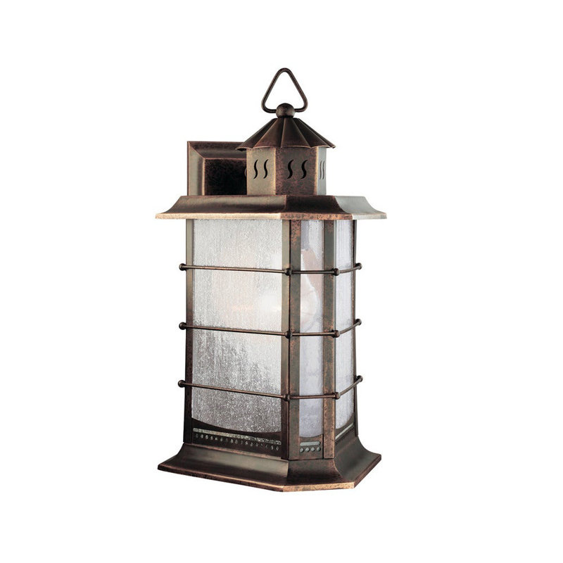 Lanterne murale d'extérieur en verre bruni H 18 po Brookelynne