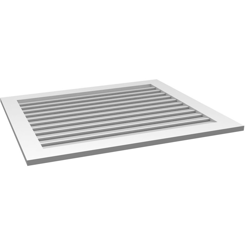 Évent à pignon fonctionnel en uréthane rectangulaire à fixation en surface, brun clair apprêté, H 36 po x l 42 po x P 1 po