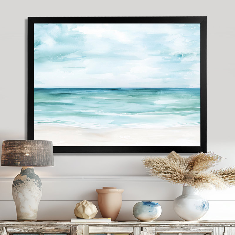 Impression sur toile «Coastal Dreams Horizon - Beach & Ocean», H 34 po x l 44 po, Noir