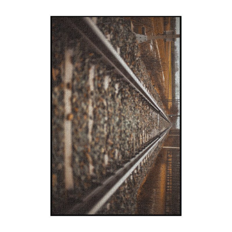 Tapis brun Railroad 1, Rectangle 3 pi x 5 pi
