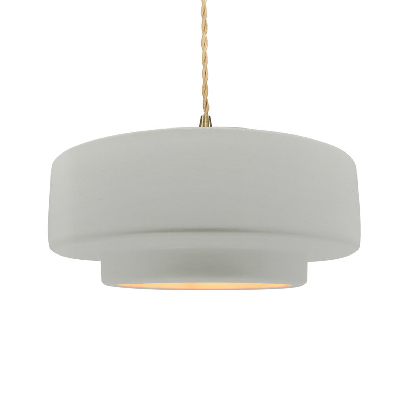 Luminaire suspendu à 1 lumière Meydan, H 6 po x l 16,25 po x P 16,25 po, Blanc mat / or champagne, Laiton brossé