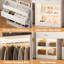 69"-145" W Wooden Closet System With Doors And Drawers(Adjustable Width)