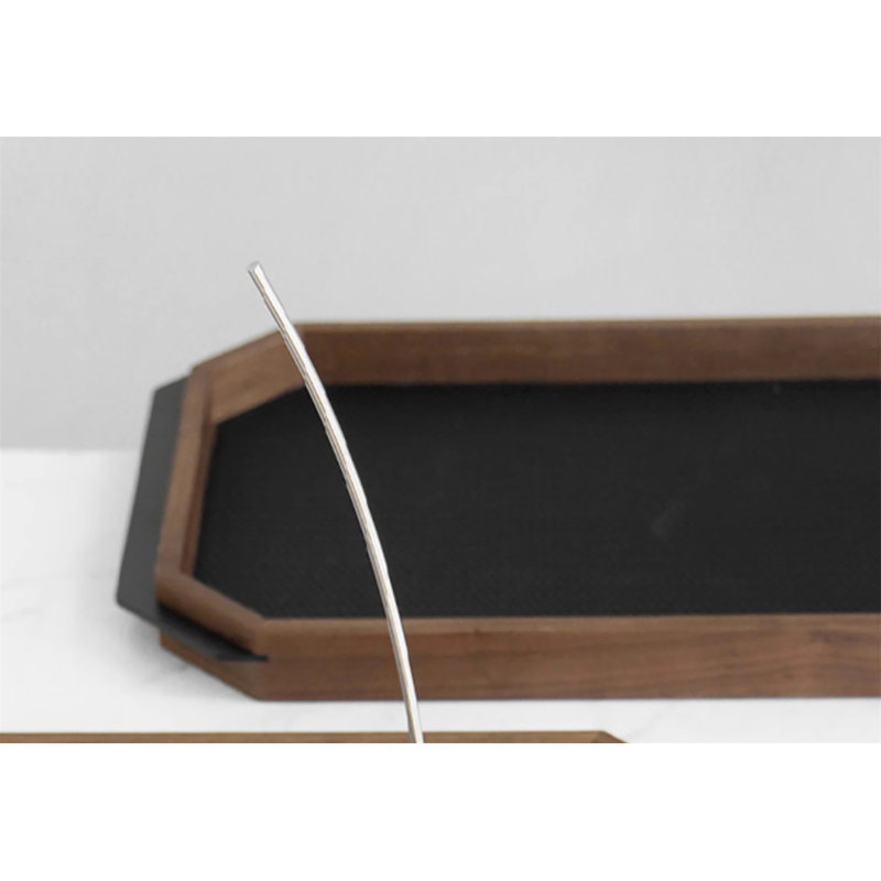 Plateau luxueux en bois de noyer