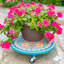 13.8" Ceramic Mosaic Tile Plant Trolley "Marseilles" (Set of 2)