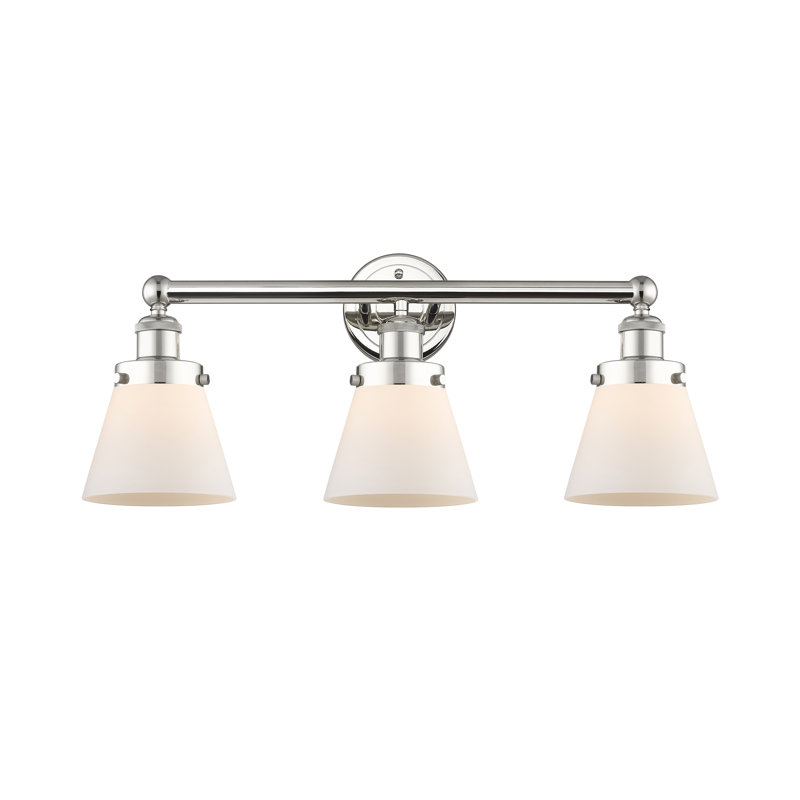 Éclairage de meuble-lavabo à 3 lumières à intensité variable Annamary, Blanc mat, Nickel poli
