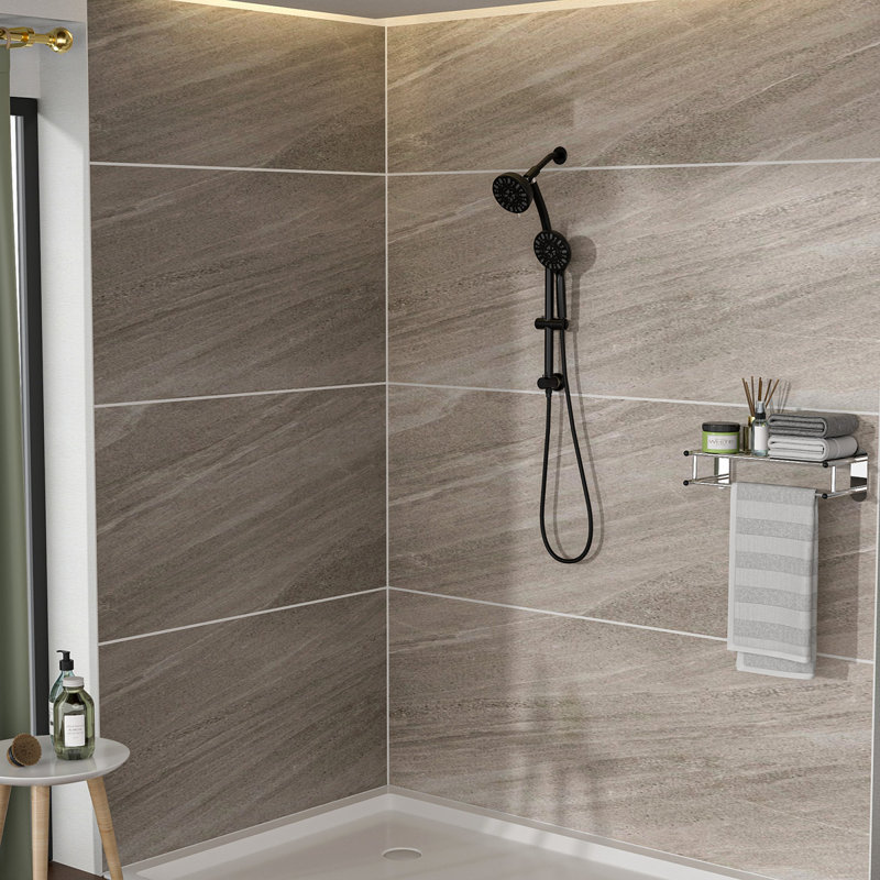 Multi Function Dual Shower Head - Shower System With 4.7" Rain Showerhead, 7-Function Hand Shower, Adjustable Slide Bar