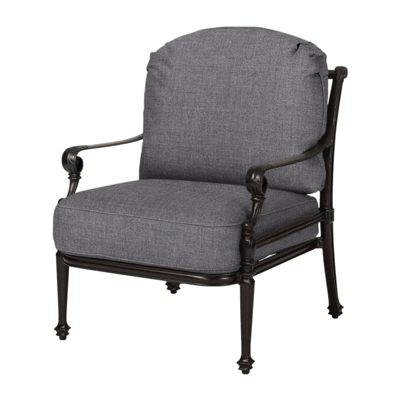 Grand Terrace Cushion Lounge Chair, Cast Slate Sunbrella® Plainweave, Vintage