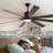 Remote Control LED Adjustable 72" Walnut Ceiling Fan Light With 8 Wooden Blades, , Color Temperature For Living Room, Bedroom, Or Dining Room