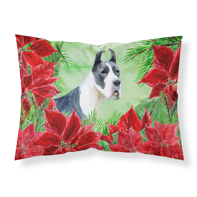 Taie d’oreiller poinsettas, Grand Danois harlequin