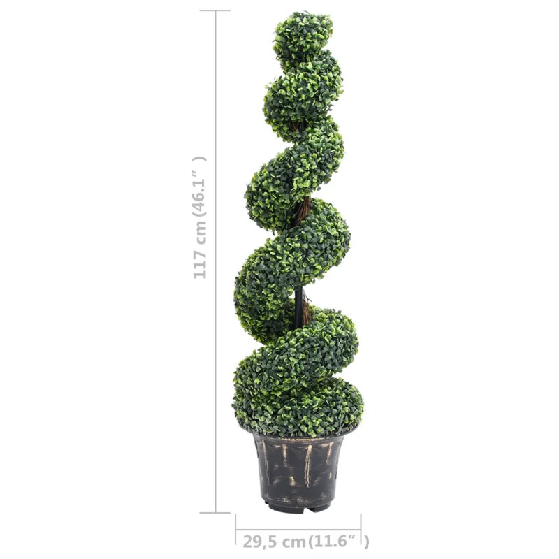 Faux Boxwood Plant in Pot, 117cm H x 29.5cm W x 29.5cm D