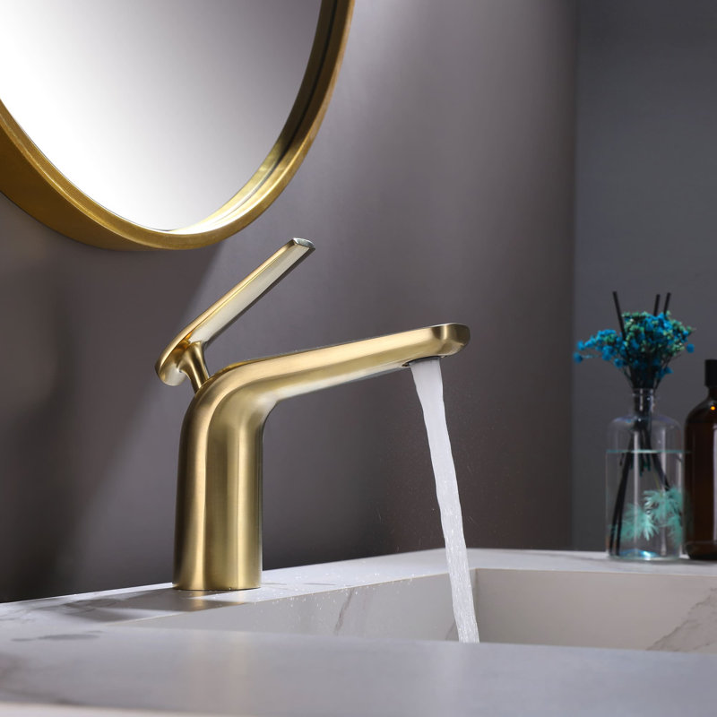 Single-Hole Single-handle Bathroom Faucet, Brushed Gold