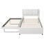 Lit plateforme double tapissier double avec gigogne, lit d'invité convertible, sans sommier tapissier