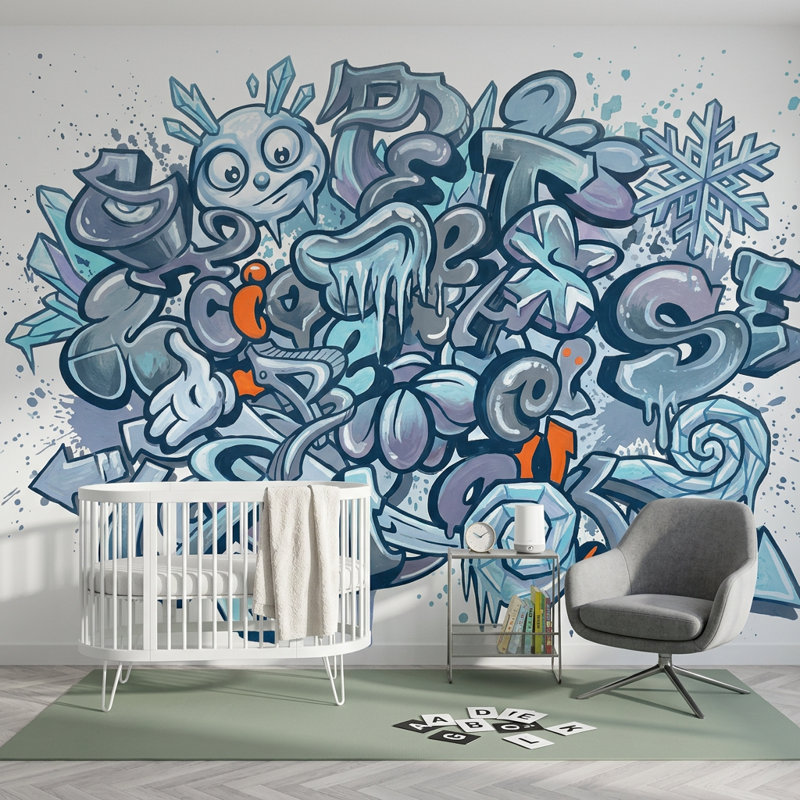 Papier peint graffiti art mural amovible, 140 po x 108 po, Non tissé