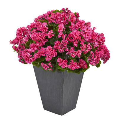 Geranium Artificial Plant in Slate Planter