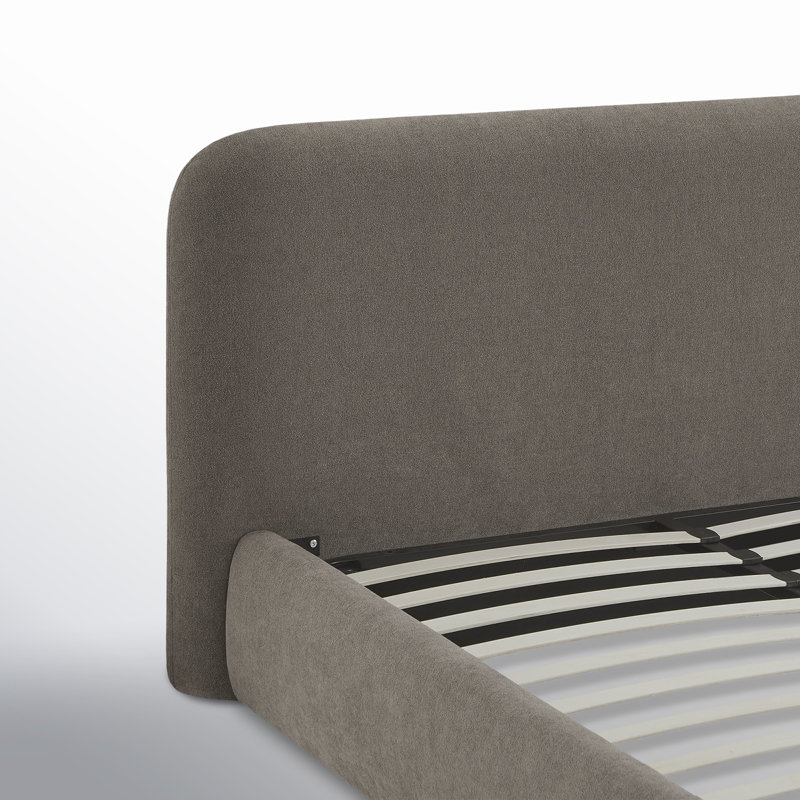 Lit plateforme tapissier Bella, Grand, Chenille Elite cendre