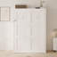 Lit escamotable double pliable en armoire, blanc-1528137233-1528137238