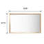 Miroir mural rectangulaire 30 po x 48 po avec cadre effet bois de chêne pour salle de bain, entrée