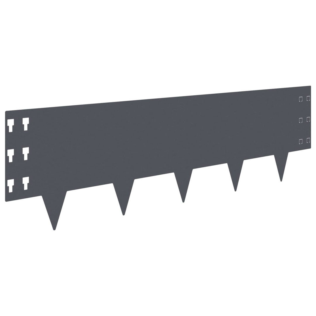 vidaXL Lawn Edging Steel Garden Borders Landscape Flowerbed Divider Decor Yard