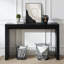Console moderne noire avec design nervuré, console en bois, table d'entrée de l 47 po, console étroite de table d'entrée noire, table de couloir moderne, table de canapé moderne, table de salon