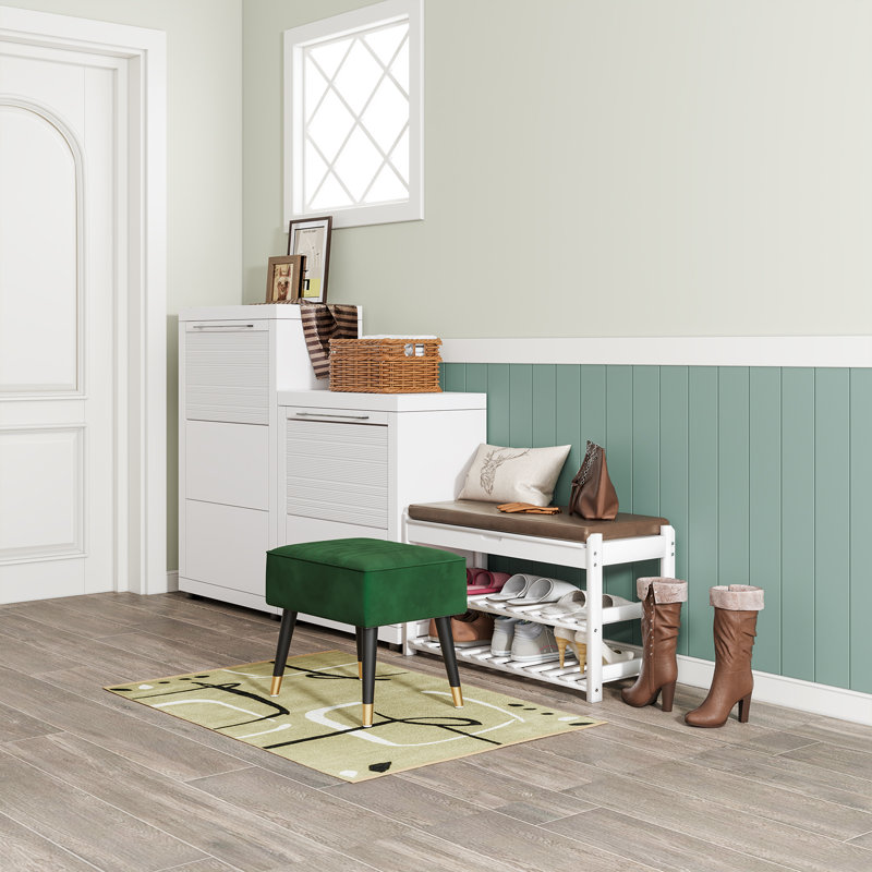 Manufactured Wood Accent Stool, Green